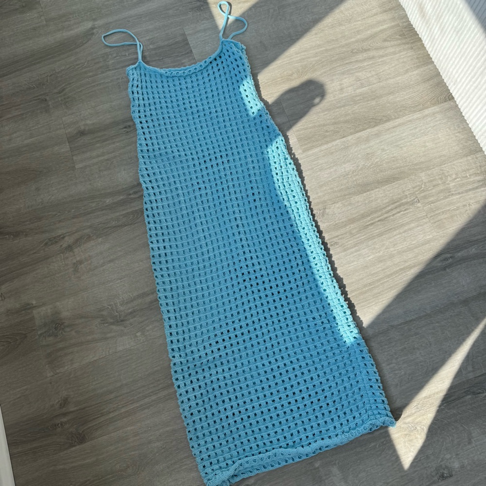 Blue Crochet Swim Cover-Up - Picture 2 of 2